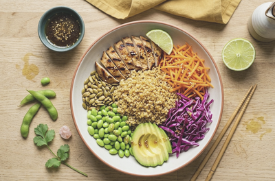 Buddha bowl quinoa & poulet grillé
